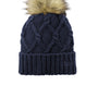New Era Hats Unisex Faux Fur Pom Beanie - Deep Navy Blue