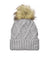 New Era Hats NE911 Unisex Faux Fur Pom Beanie Heather Grey Flat Front