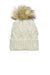 New Era Hats NE911 Unisex Faux Fur Pom Beanie Ivory Flat Front