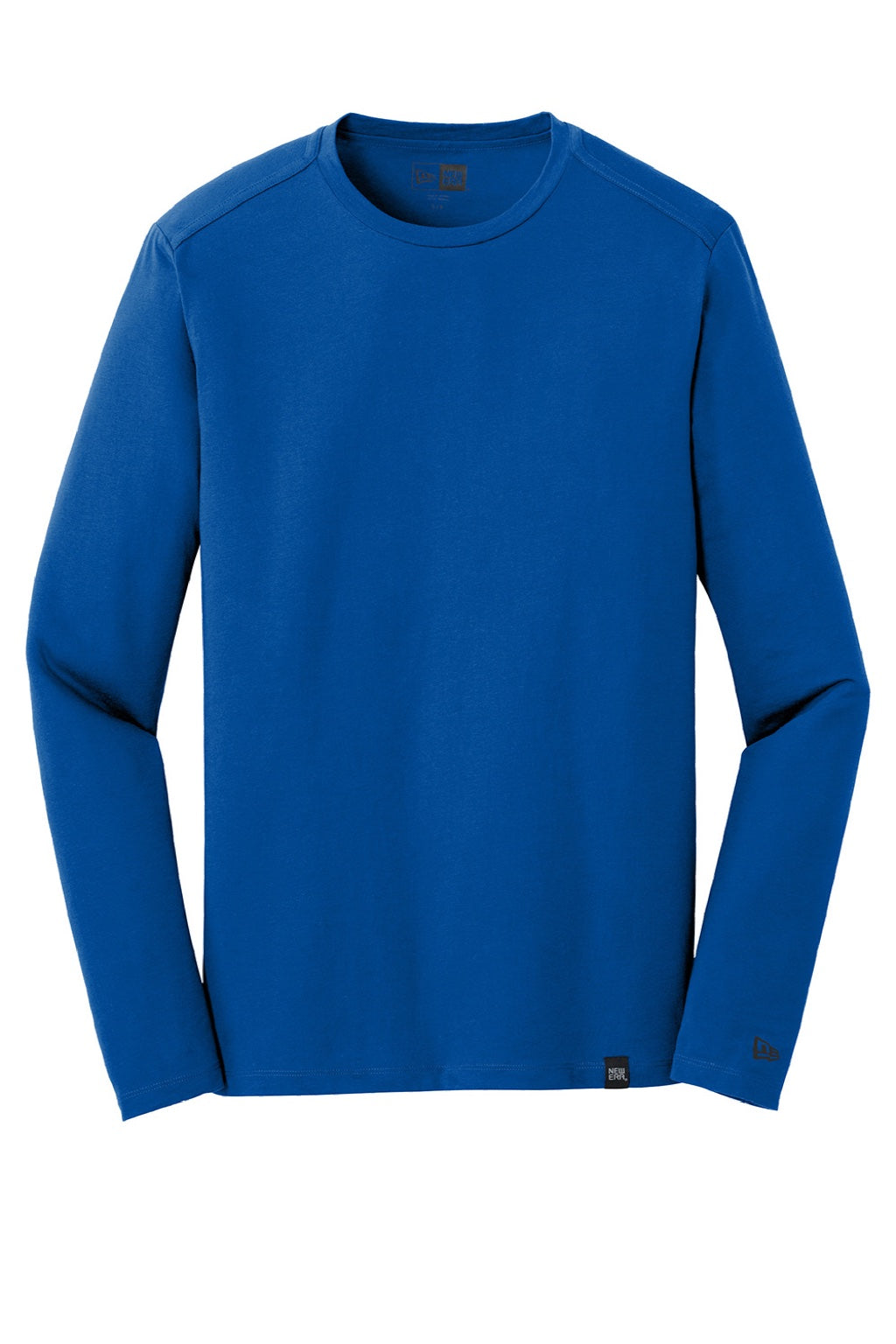 New Era NEA102 Mens Heritage Long Sleeve Crewneck T-Shirt Royal Blue Flat Front