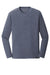 New Era NEA102 Mens Heritage Long Sleeve Crewneck T-Shirt Heather True Navy Blue Flat Front