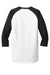 New Era NEA104 Mens Heritage 3/4 Sleeve Crewneck T-Shirt White/Black Flat Back