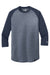 New Era NEA104 Mens Heritage 3/4 Sleeve Crewneck T-Shirt Navy Blue/Navy Blue Twist Flat Front