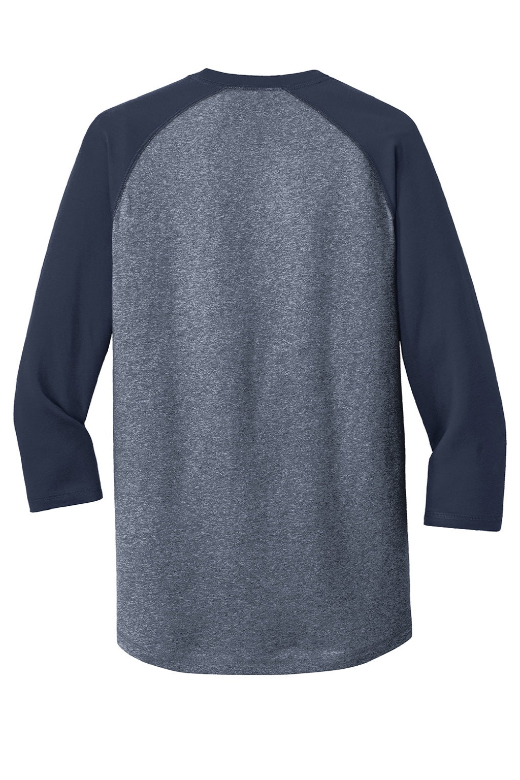 New Era NEA104 Mens Heritage 3/4 Sleeve Crewneck T-Shirt Navy Blue/Navy Blue Twist Flat Back