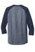 New Era NEA104 Mens Heritage 3/4 Sleeve Crewneck T-Shirt Navy Blue/Navy Blue Twist Flat Back