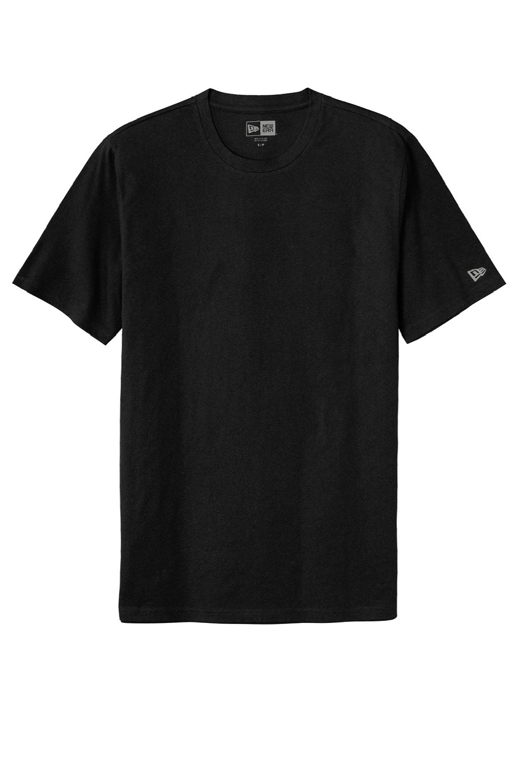 New Era NEA135 Mens Moisture Wicking Short Sleeve Crewneck T-Shirt Black Flat Front