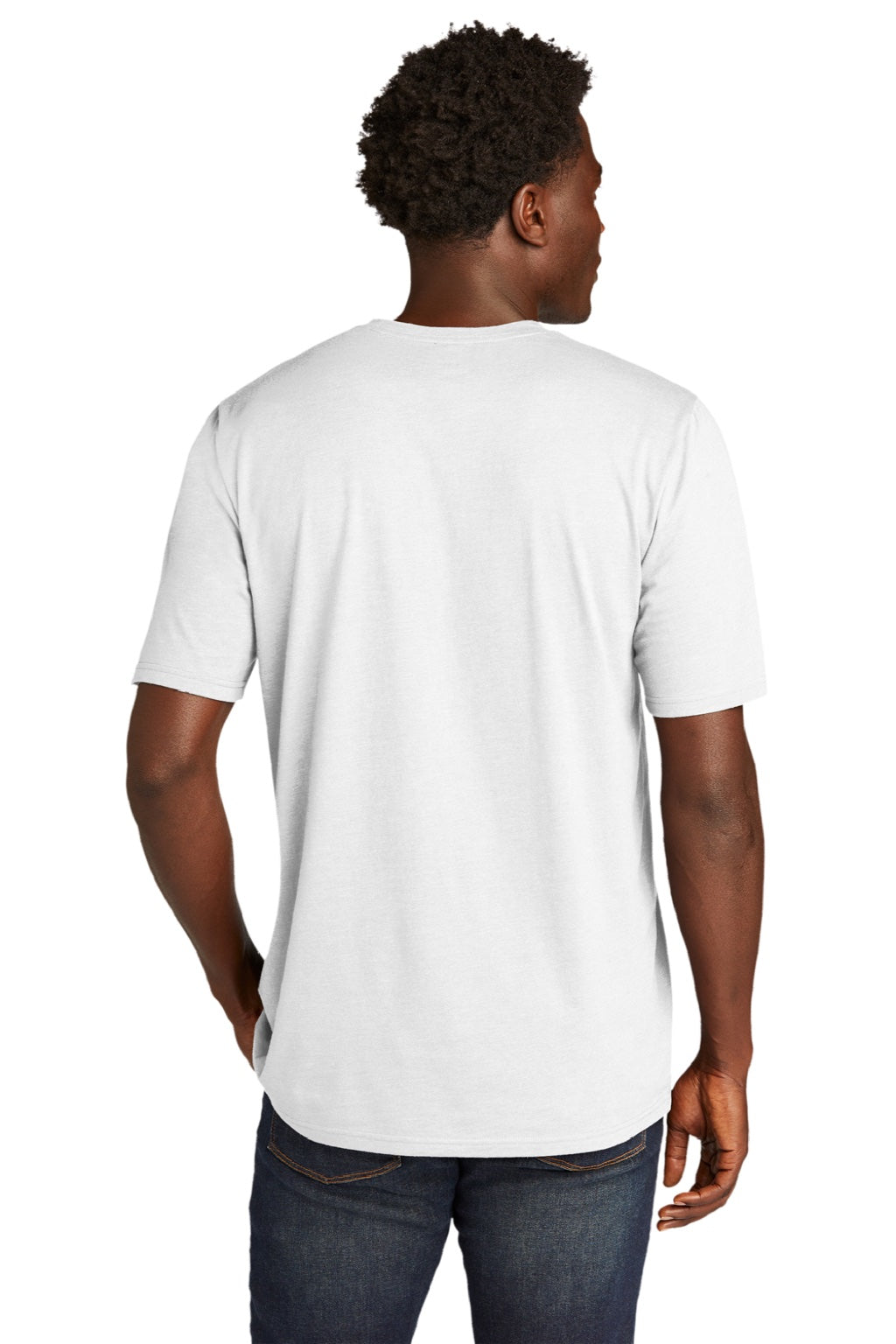 New Era NEA135 Mens Moisture Wicking Short Sleeve Crewneck T-Shirt White Model Back