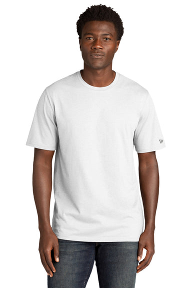 New Era NEA135 Mens Moisture Wicking Short Sleeve Crewneck T-Shirt White Model Front