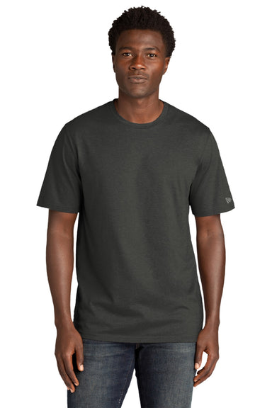 New Era NEA135 Mens Moisture Wicking Short Sleeve Crewneck T-Shirt Graphite Grey Model Front