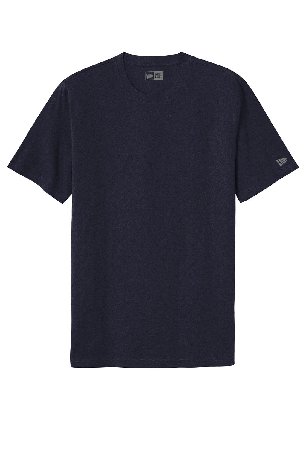 New Era NEA135 Mens Moisture Wicking Short Sleeve Crewneck T-Shirt True Navy Blue Flat Front