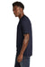 New Era NEA135 Mens Moisture Wicking Short Sleeve Crewneck T-Shirt True Navy Blue Model Side