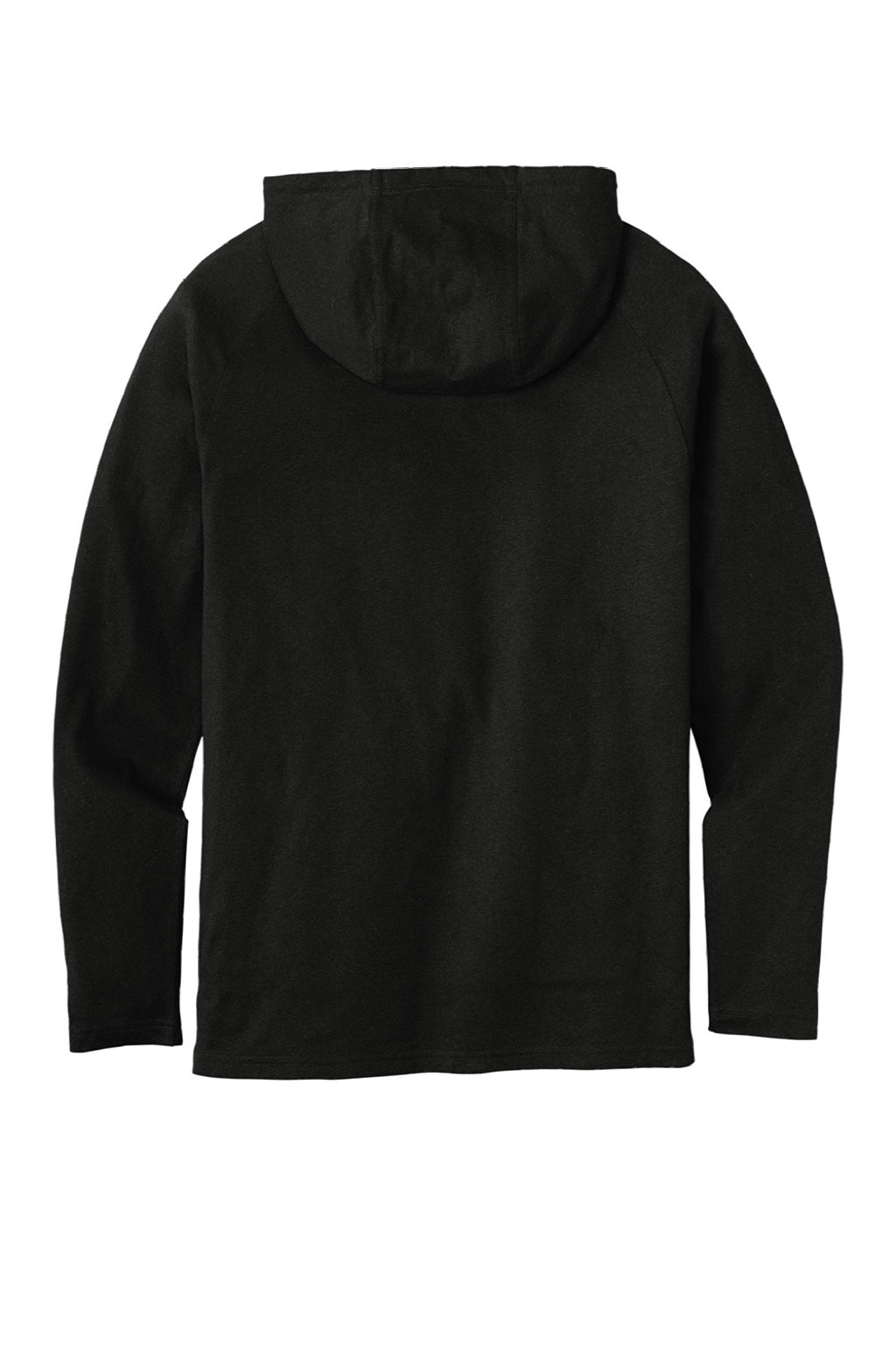 New Era NEA137 Mens Moisture Wicking Long Sleeve Hooded T-Shirt w/ Pocket Black Flat Back
