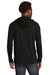 New Era NEA137 Mens Moisture Wicking Long Sleeve Hooded T-Shirt w/ Pocket Black Model Back