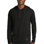 New Era Mens Moisture Wicking Long Sleeve Hooded T-Shirt w/ Pocket - Black