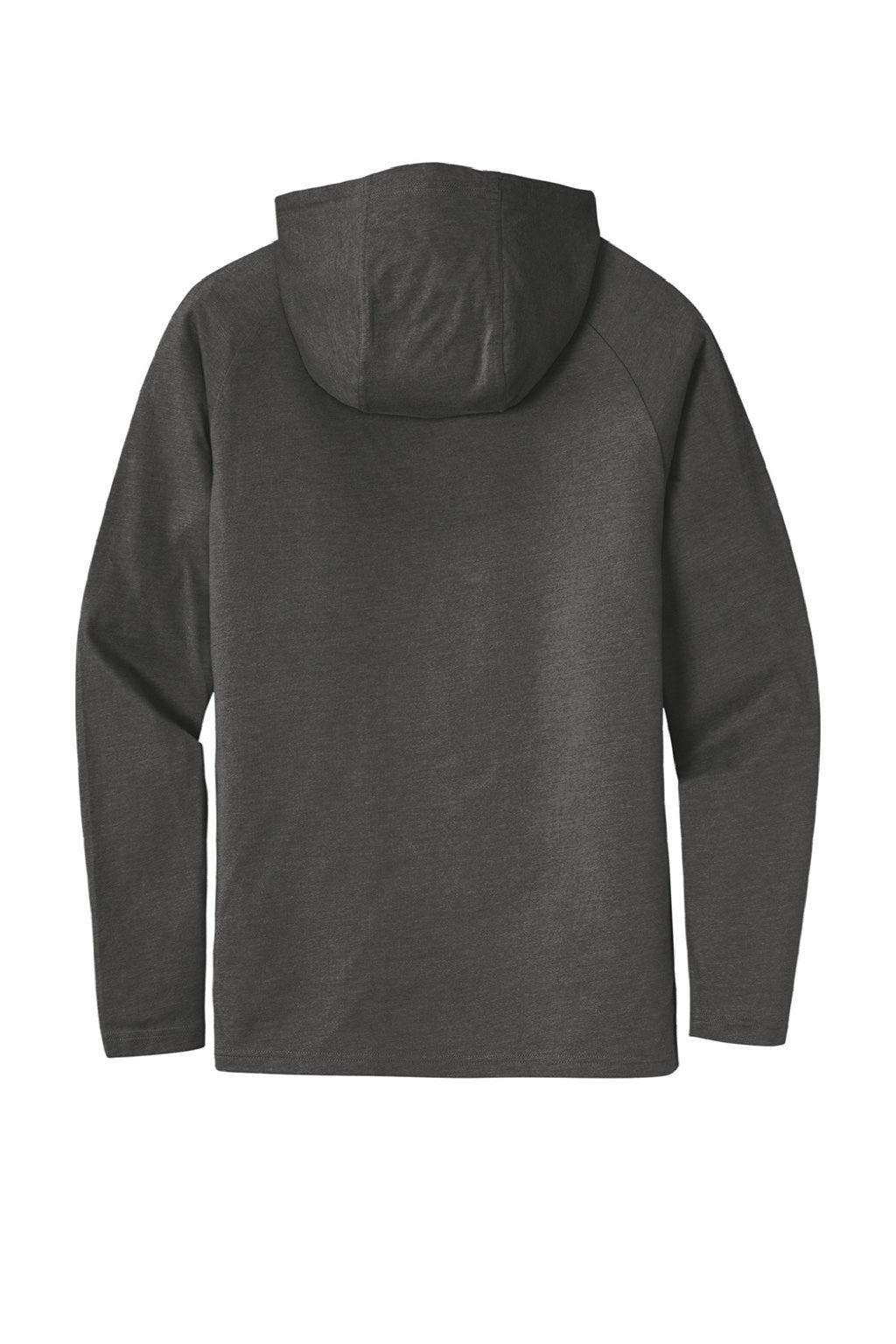 New Era NEA137 Mens Moisture Wicking Long Sleeve Hooded T-Shirt w/ Pocket Graphite Grey Flat Back