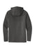 New Era NEA137 Mens Moisture Wicking Long Sleeve Hooded T-Shirt w/ Pocket Graphite Grey Flat Back