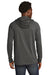 New Era NEA137 Mens Moisture Wicking Long Sleeve Hooded T-Shirt w/ Pocket Graphite Grey Model Back