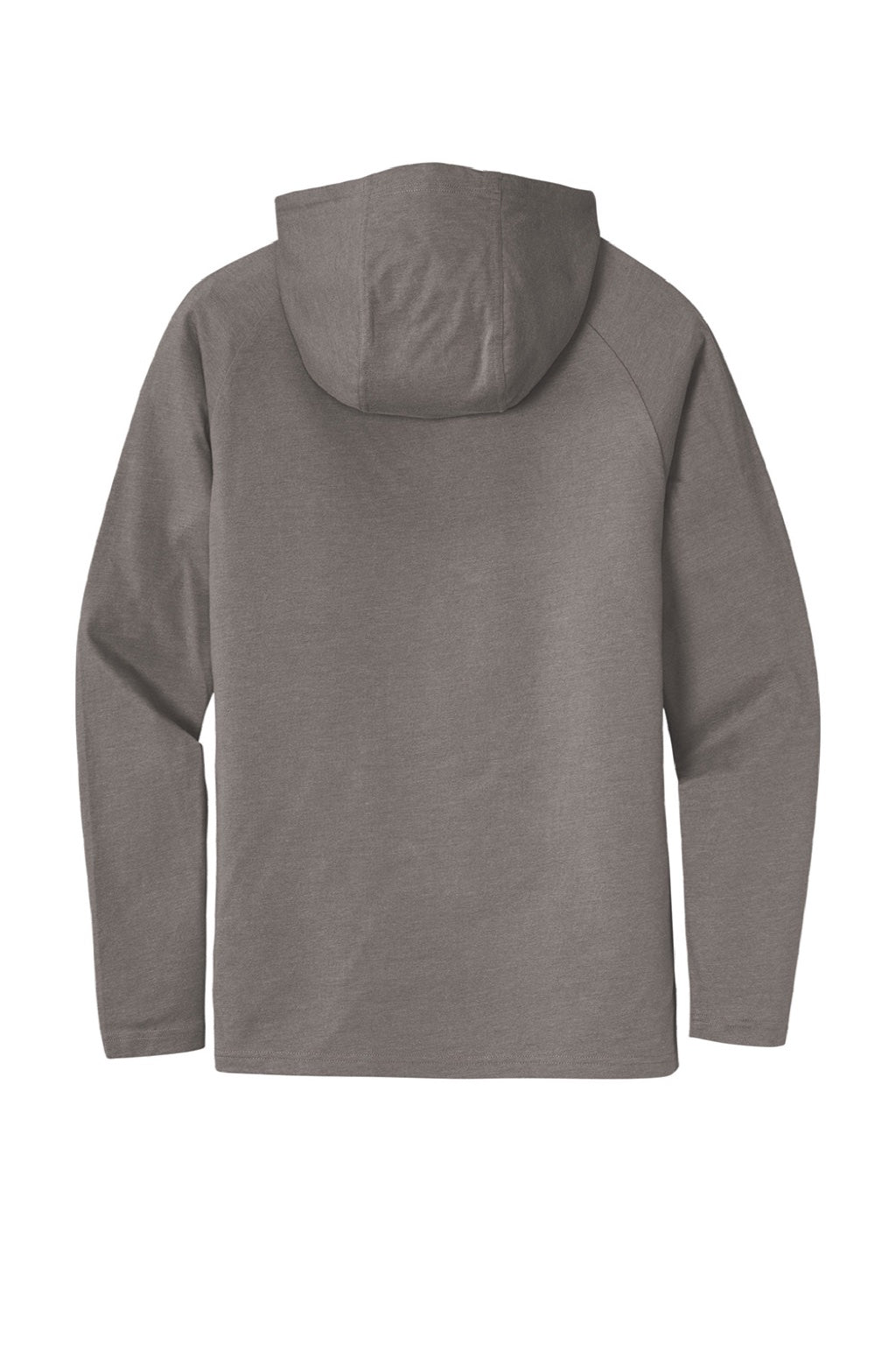 New Era NEA137 Mens Moisture Wicking Long Sleeve Hooded T-Shirt w/ Pocket Shadow Grey Flat Back