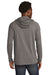 New Era NEA137 Mens Moisture Wicking Long Sleeve Hooded T-Shirt w/ Pocket Shadow Grey Model Back