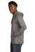 New Era NEA137 Mens Moisture Wicking Long Sleeve Hooded T-Shirt w/ Pocket Shadow Grey Model Side