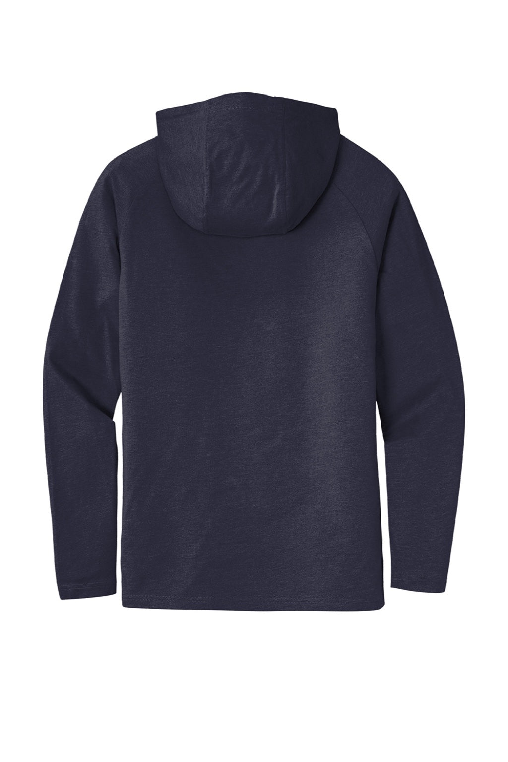 New Era NEA137 Mens Moisture Wicking Long Sleeve Hooded T-Shirt w/ Pocket True Navy Blue Flat Back
