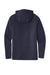 New Era NEA137 Mens Moisture Wicking Long Sleeve Hooded T-Shirt w/ Pocket True Navy Blue Flat Back