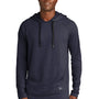 New Era Mens Moisture Wicking Long Sleeve Hooded T-Shirt w/ Pocket - True Navy Blue