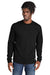 New Era NEA140 Mens Thermal Crewneck Sweatshirt Black Model Front