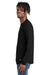 New Era NEA140 Mens Thermal Crewneck Sweatshirt Black Model Side