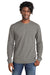 New Era NEA140 Mens Thermal Crewneck Sweatshirt Heather Shadow Grey Model Front