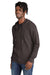 New Era NEA141 Mens Thermal Full Zip Hooded Sweatshirt Hoodie w/ Pockets Heather Black Model 3q