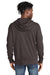 New Era NEA141 Mens Thermal Full Zip Hooded Sweatshirt Hoodie w/ Pockets Heather Black Model Back