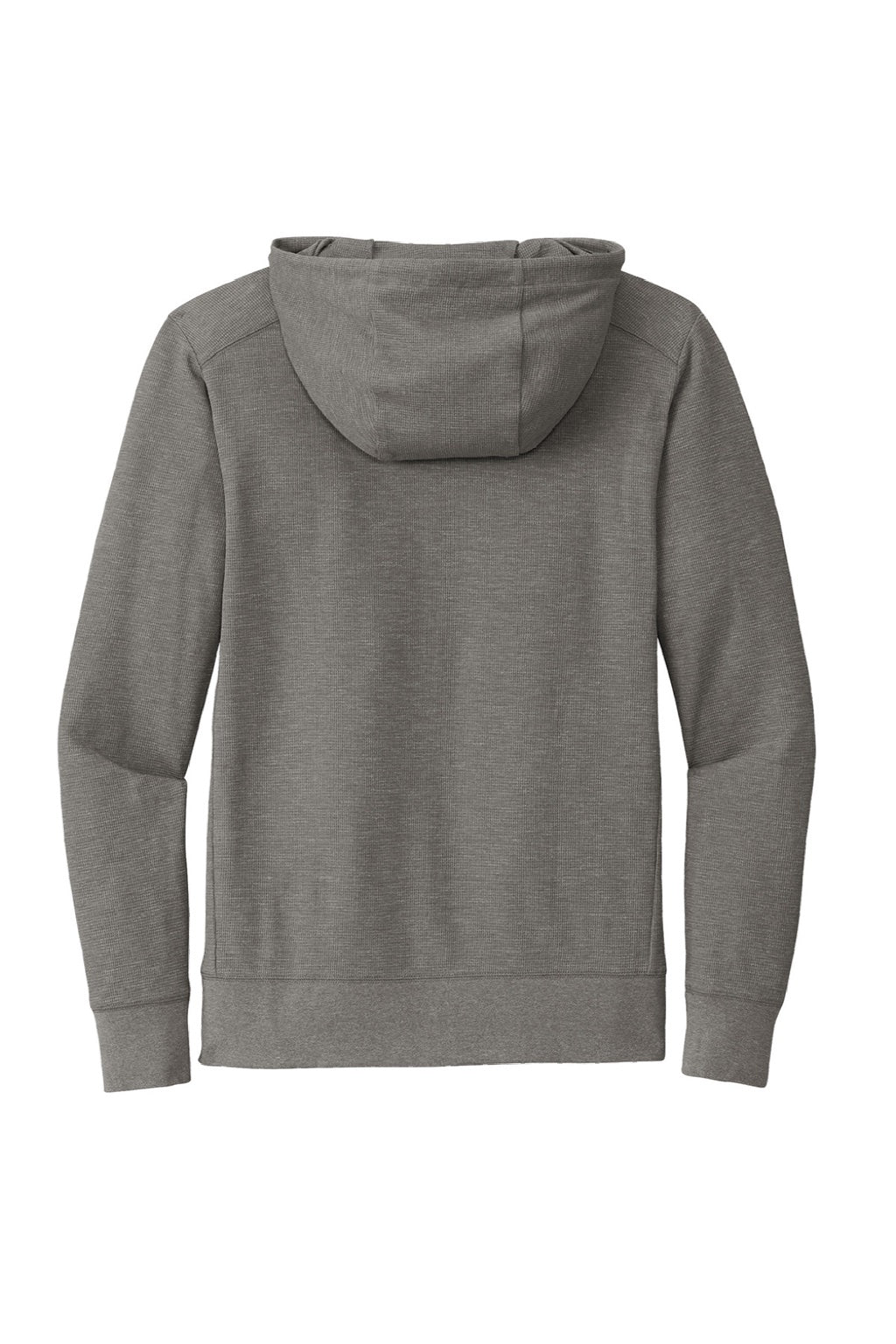 New Era NEA141 Mens Thermal Full Zip Hooded Sweatshirt Hoodie w/ Pockets Heather Shadow Grey Flat Back
