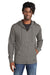 New Era NEA141 Mens Thermal Full Zip Hooded Sweatshirt Hoodie w/ Pockets Heather Shadow Grey Model Front