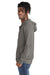 New Era NEA141 Mens Thermal Full Zip Hooded Sweatshirt Hoodie w/ Pockets Heather Shadow Grey Model Side