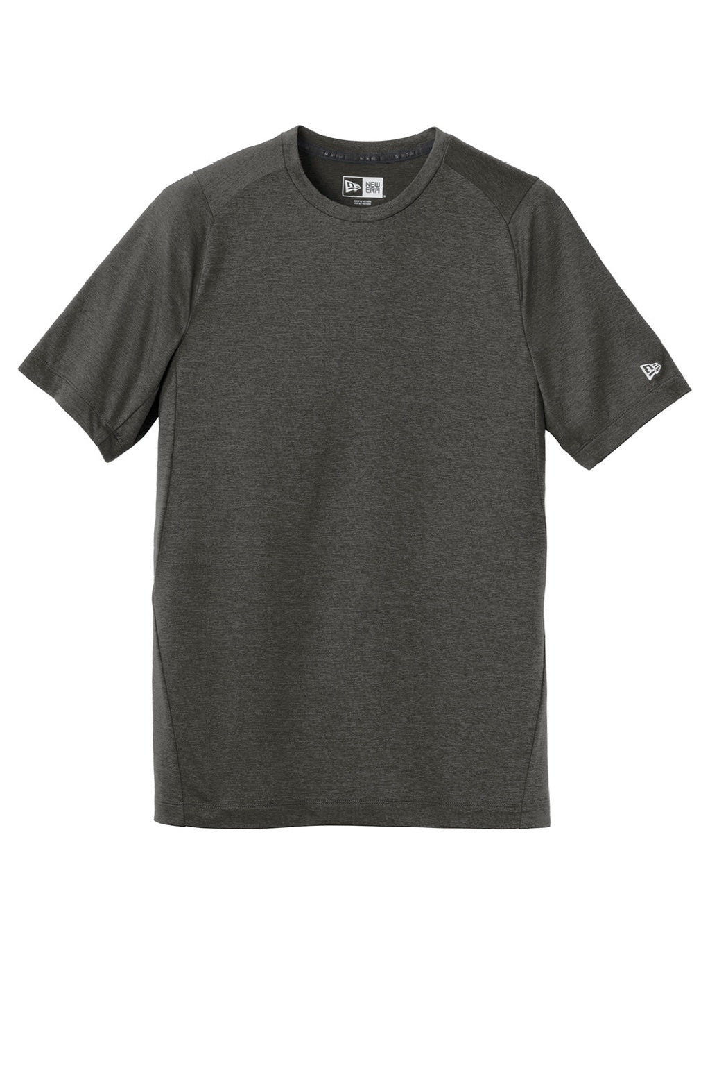 New Era NEA200 Mens Series Performance Jersey Moisture Wicking Short Sleeve Crewneck T-Shirt Graphite Grey Flat Front