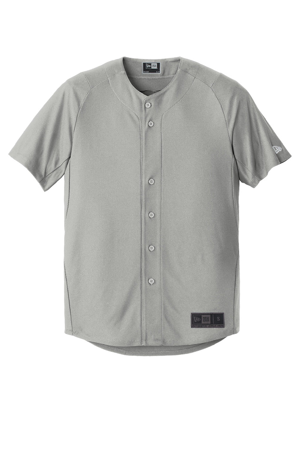 New Era NEA220 Mens Diamond Era Moisture Wicking Short Sleeve Jersey Grey Flat Front
