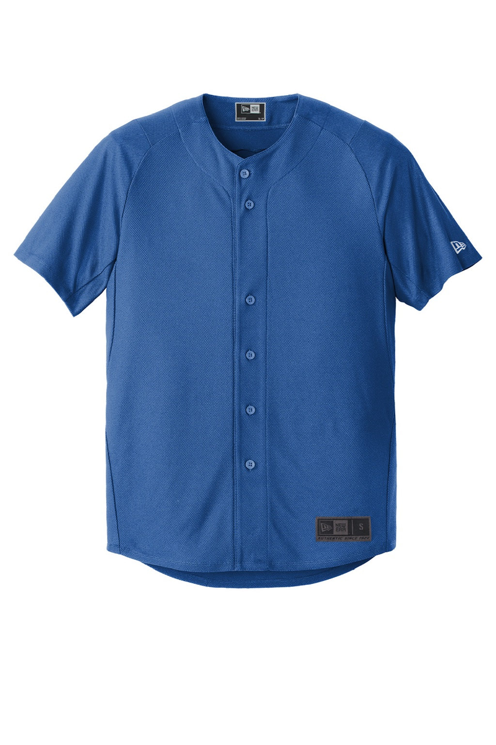New Era NEA220 Mens Diamond Era Moisture Wicking Short Sleeve Jersey Royal Blue Flat Front