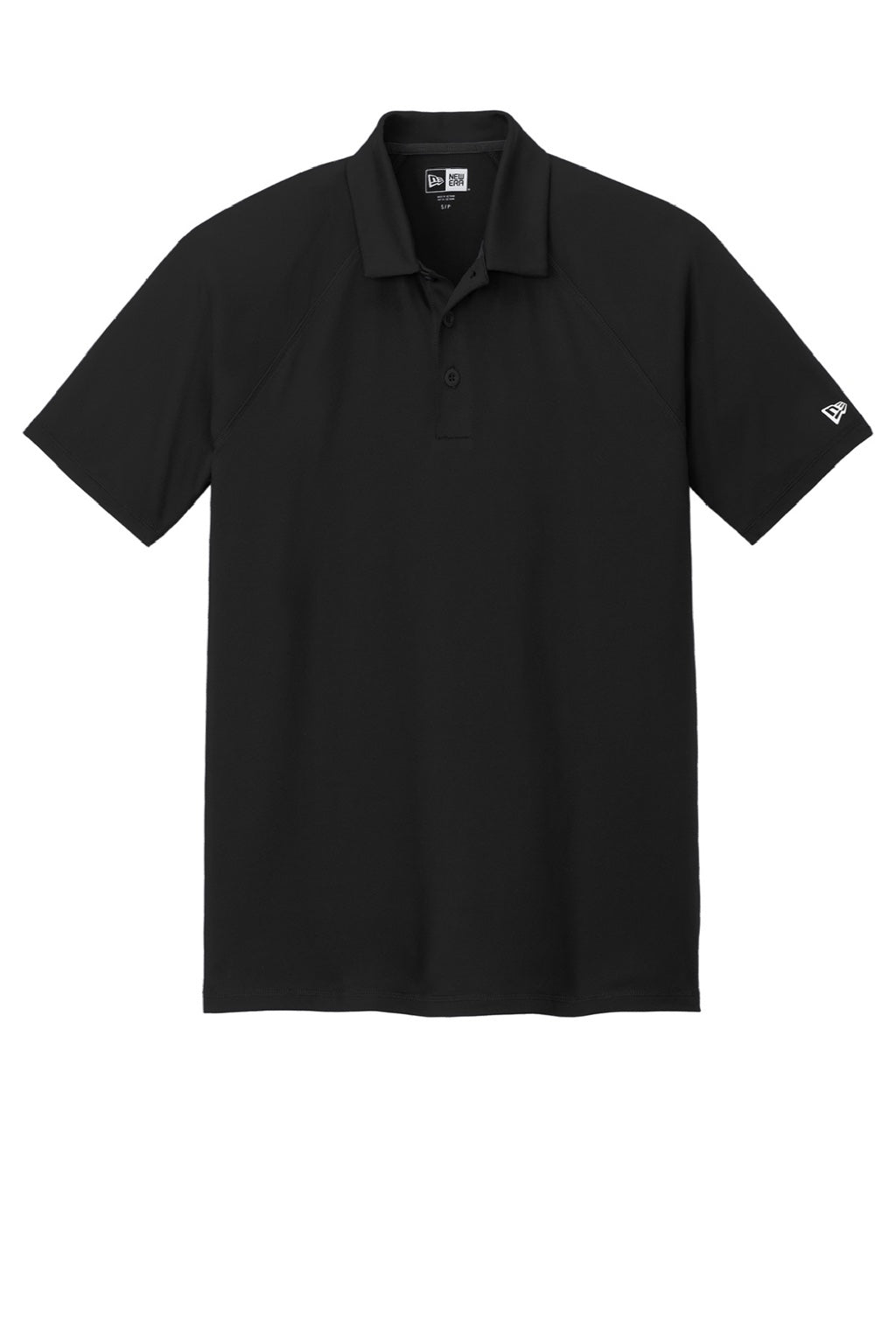 New Era NEA225 Mens Power Moisture Wicking Short Sleeve Polo Shirt Black Flat Front
