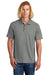 New Era NEA225 Mens Power Moisture Wicking Short Sleeve Polo Shirt Heather Shadow Grey Model Front