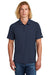 New Era NEA225 Mens Power Moisture Wicking Short Sleeve Polo Shirt True Navy Blue Model Front