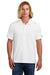 New Era NEA225 Mens Power Moisture Wicking Short Sleeve Polo Shirt White Model Front