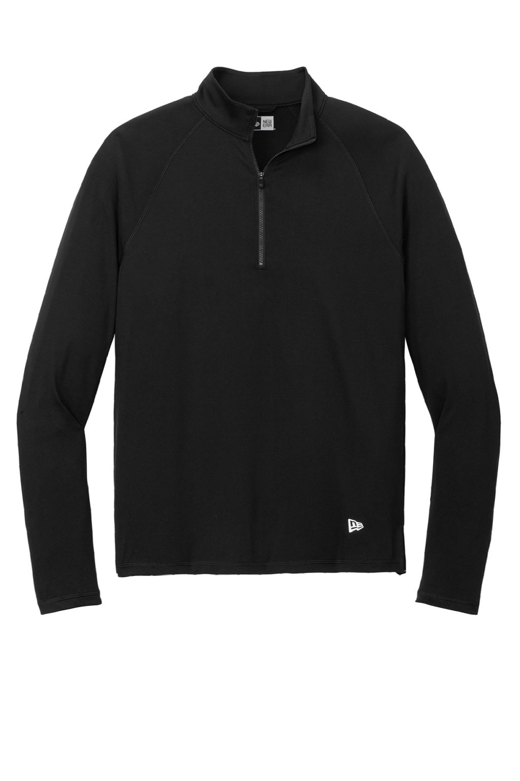 New Era NEA228 Mens Power Moisture Wicking 1/4 Zip Sweatshirt Black Flat Front