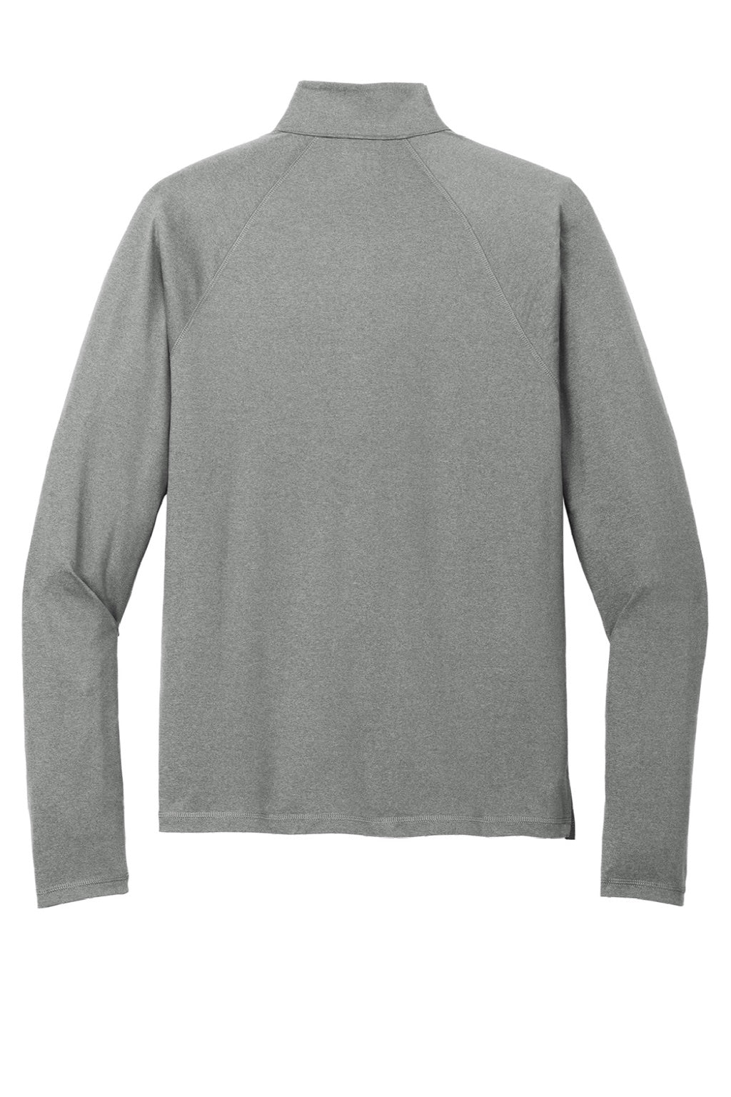 New Era NEA228 Mens Power Moisture Wicking 1/4 Zip Sweatshirt Heather Shadow Grey Flat Back