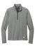 New Era NEA228 Mens Power Moisture Wicking 1/4 Zip Sweatshirt Heather Shadow Grey Flat Front
