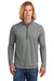 New Era NEA228 Mens Power Moisture Wicking 1/4 Zip Sweatshirt Heather Shadow Grey Model Front