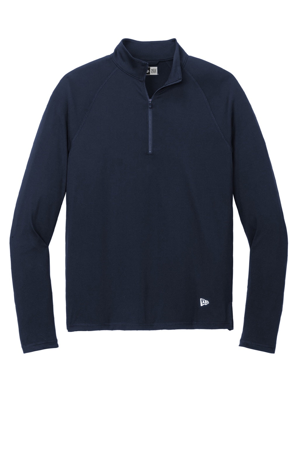 New Era NEA228 Mens Power Moisture Wicking 1/4 Zip Sweatshirt True Navy Blue Flat Front
