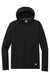 New Era NEA229 Mens Power Moisture Wicking Long Sleeve Hooded T-Shirt Hoodie Black Flat Front
