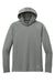 New Era NEA229 Mens Power Moisture Wicking Long Sleeve Hooded T-Shirt Hoodie Heather Shadow Grey Flat Front
