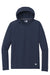 New Era NEA229 Mens Power Moisture Wicking Long Sleeve Hooded T-Shirt Hoodie True Navy Blue Flat Front